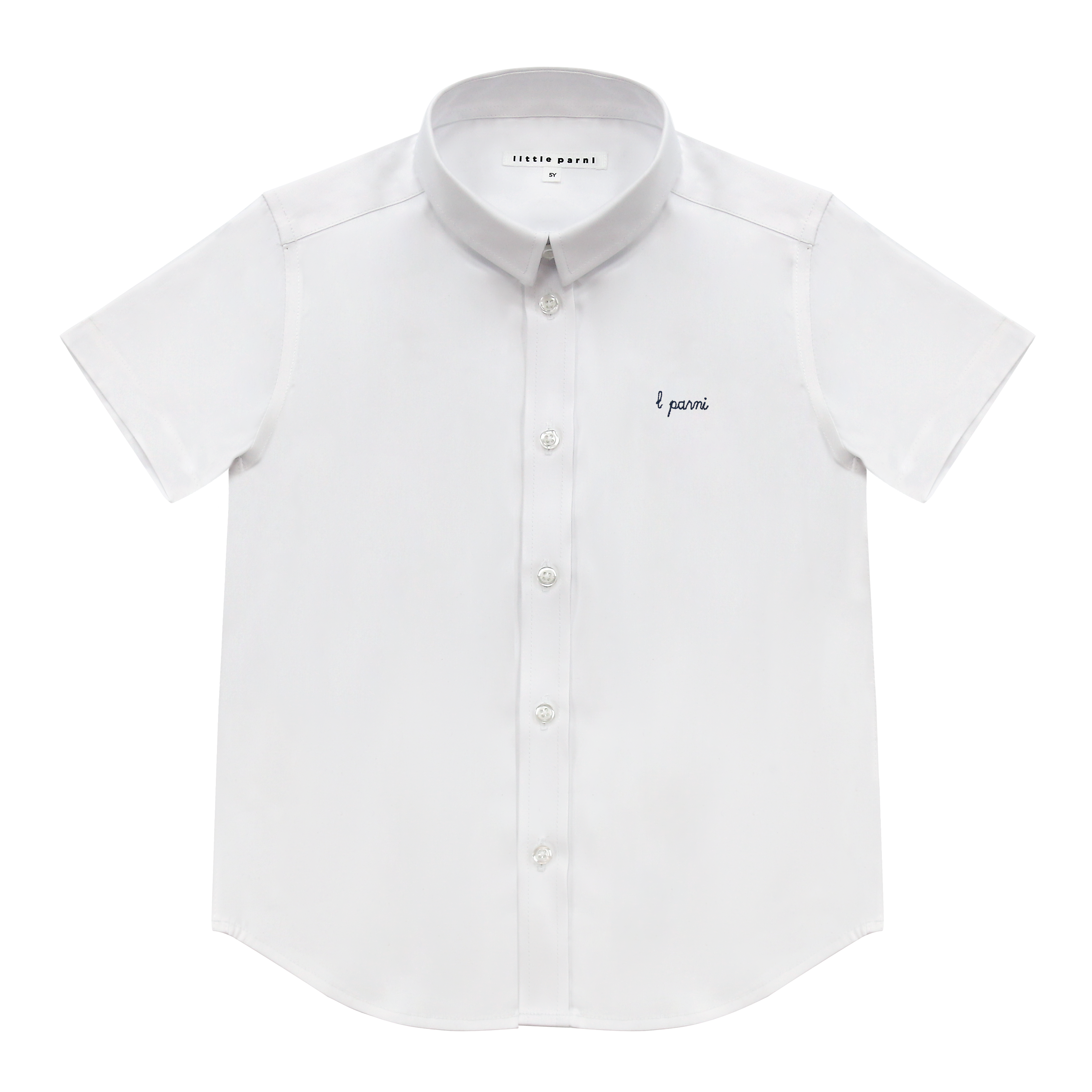 Little Parni White / Navy Boys White Shirt - Short Sleeve (K652) | Buttons Bebe Little Parni White / Navy Boys White Shirt - Short Sleeve (K652) | Buttons Bebe