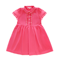 Little Parni Pink Pico Dress - Short Sleeves (K666)
