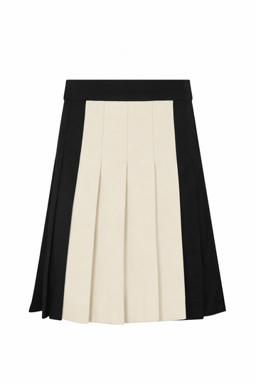 Little Parni Black Two-tone Pleated Skirt (K683)