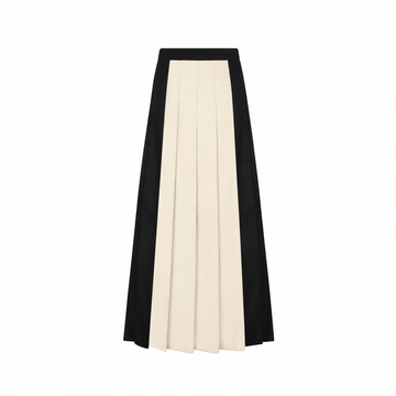 Little Parni Black Teen's Two-tone Pleated Maxi Skirt (K684)