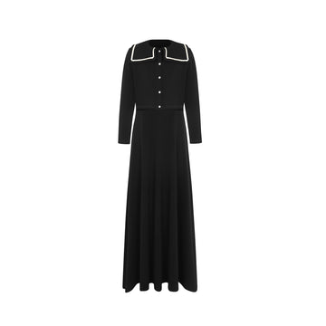 Little Parni Embroidered Collar Teen Maxi Set - Black [K693]