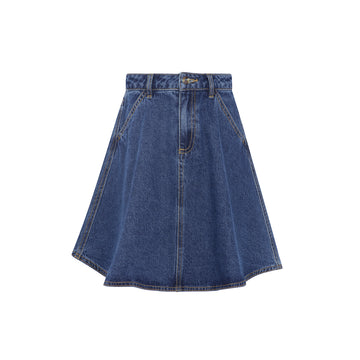 Little Parni Girls Denim Short Skirt - Blue Denim [K696]