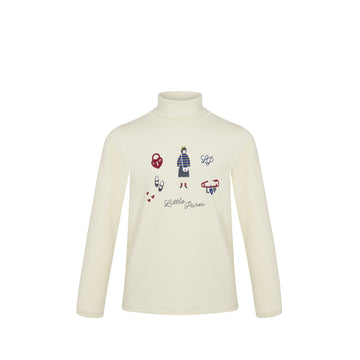 Little Parni Printed Tneck - Ivory [K698]