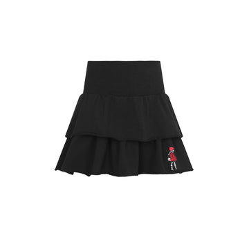 Little Parni LP Doll Patch Tiered Skirt - Black [K708]