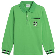 Kix Green Nautical Logo Ls Polo K7213