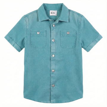 Kix Teal Denim Shirt K7214