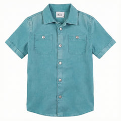 Kix Teal Denim Shirt K7214