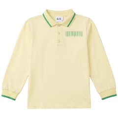 Kix Yellow Barcode Print Ls Polo K7218