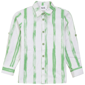 Kix White/Green Striped Denim Shirt K7232
