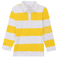 Kix Yellow/White Multi Stripe Ls Polo K7256