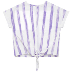 Kix White/Grape Striped Denim Tie Shirt K7438