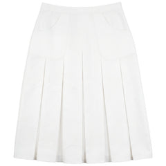 Kix White Denim Box Pleat Skirt K7440
