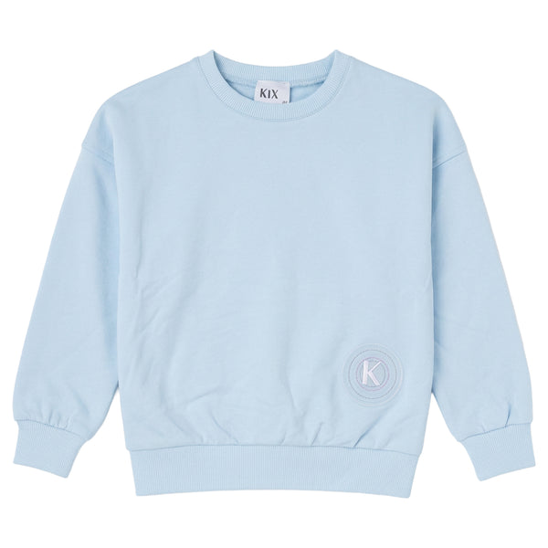 Kix Blue Embossed Rubber K Sweatshirt K7442 | Buttons Bebe