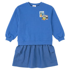 Kix Blue/Denim Travel Sweatdress K7466