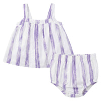 Kix White/Grape Striped Denim Bg Set K7732