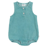 Kix Teal Denim Bb Romper  K7735