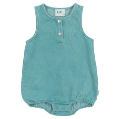 Kix Teal Denim Bb Romper  K7735