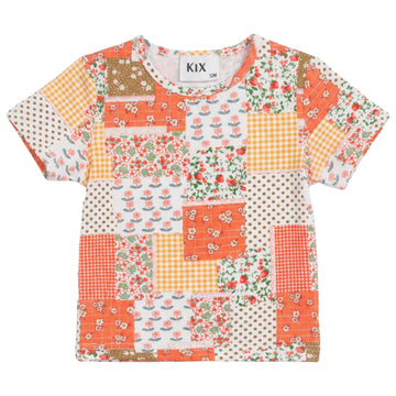 Kix White/Orange Ss Print T-Shirt K7736
