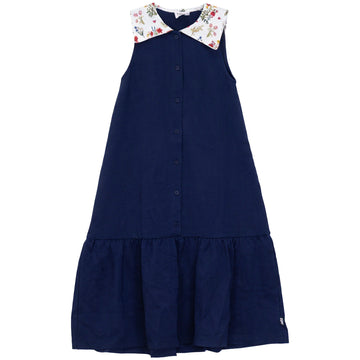 Kix Blue/Floral Sailor Collar Maxi Dress K7800