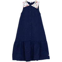 Kix Blue/Floral Sailor Collar Maxi Dress K7800