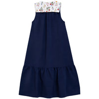 Kix Blue/Floral Sailor Collar Maxi Dress K7800