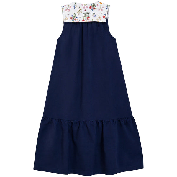 Kix Blue/Floral Sailor Collar Maxi Dress K7800