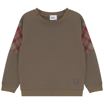 Kix Olive Plaid Insert Sweatshirt