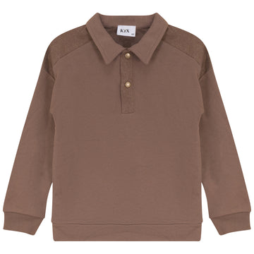 Kix Brown Denim Detail Polo