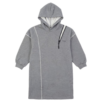 Kix Grey Open Zipper Dress