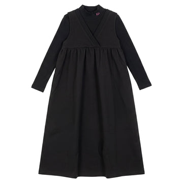 Kix Black V Neck High Waist Maxi Dress With T- Shirt