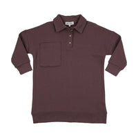 Kin And Kin Plum Girls Oversized Sweatshirt Dress (Kaw25-05)