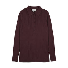 Kin And Kin Plum Ribbed Knit Sweater Polo (Kaw25-08)