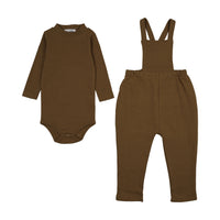 Kin And Kin Green Bronze Back Pocket Overall With Mockneck Onesie (Kaw25-10)