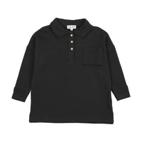 Kin And Kin Black Raw Edge Pocket Sweatshirt (Kaw25-14)