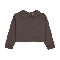 Kin And Kin Chestnut Lace Edge Collar Sweatshirt (Kaw25-18)