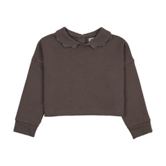 Kin And Kin Chestnut Lace Edge Collar Sweatshirt (Kaw25-18)