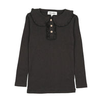 Kin And Kin Black Heart Pointelle T-Shirt (Kaw25-22)