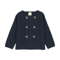 Analogie by Lil Legs Knit Double Breasted Blazer Navy
