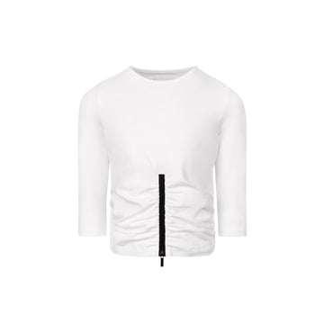 Byke White CROPPED ZIP TEE