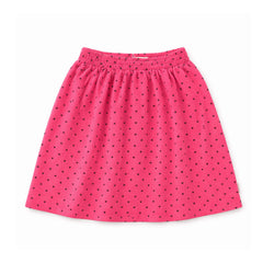 Piupiuchick Pink W/ Black Hearts Allover Knee Length Skirt