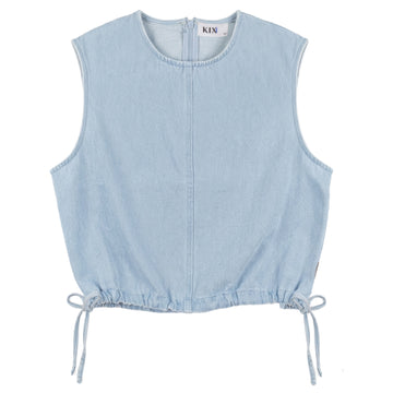 Kix Light Blue Cropped Side Ties Vest KT716
