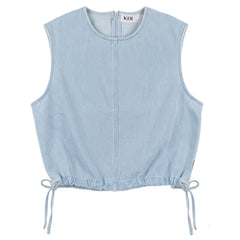 Kix Light Blue Cropped Side Ties Vest KT716