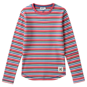 Kix Coral Multicolor Striped Rib Tee KT720