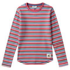 Kix Coral Multicolor Striped Rib Tee KT720