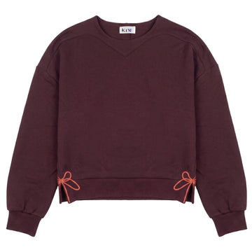 Kix Burgundy Bow Detail Sweatshirt