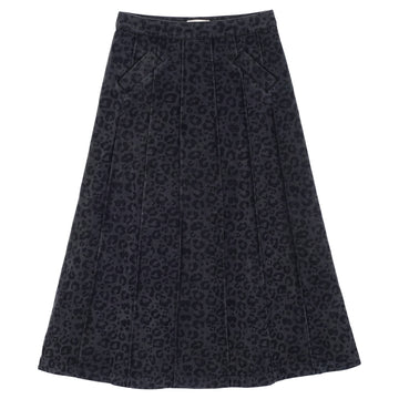 Kix Black Denim Denim Leopard Skirt