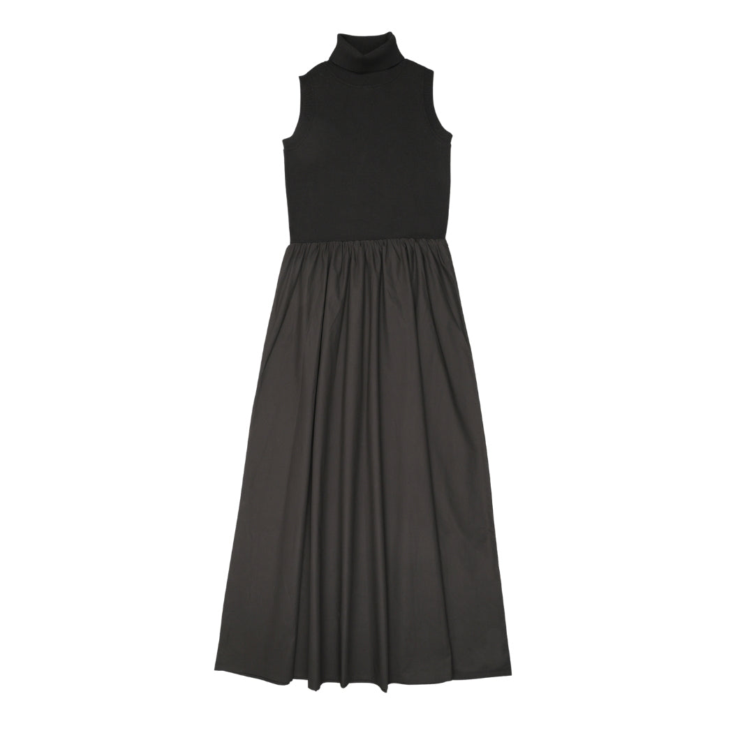 Urban Edge Knit Combo Dress Black