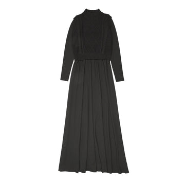 Urban Edge Knit Combo Robe Black