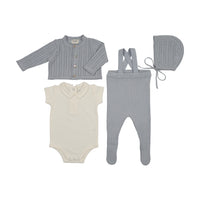 Bee & Dee Knit Ensemble Dusty Blue Open Feet
