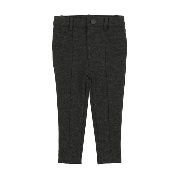 Lil Legs Husky Knit Pants With Seam Heather Grey